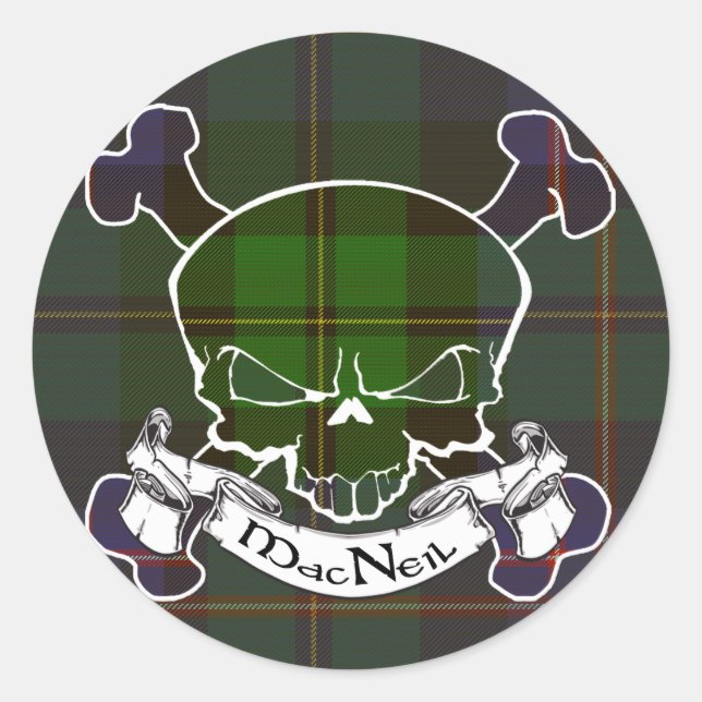Adesivo MacNeil Tartan Skull (Frente)