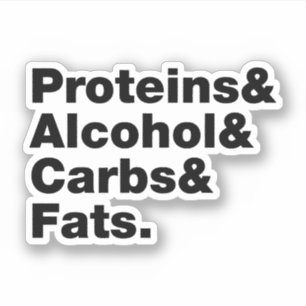 Adesivo Macronutrientes. Proteínas, Álcool, Carbos E Gordu