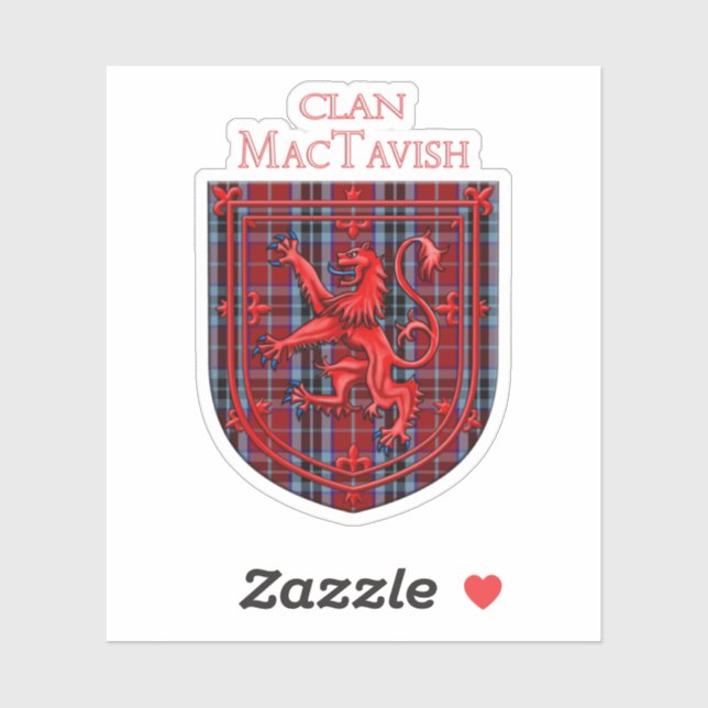 Adesivo MacTavish Tartan Scottish Plaid Lion Rampant (Folha)
