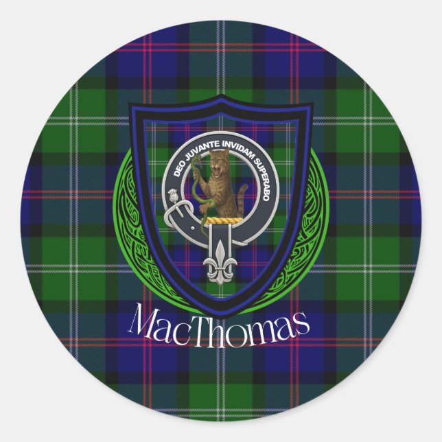 Adesivo MacThomas Scottish Clan Tartan & Crest (Frente)