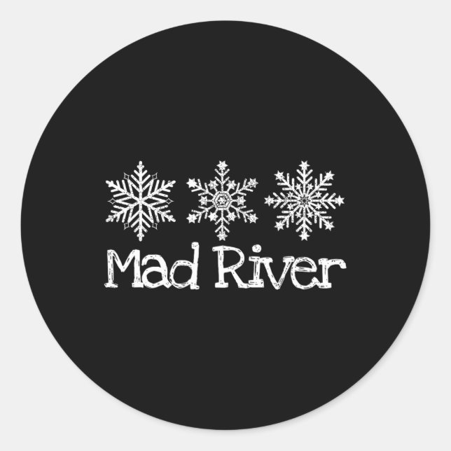 Adesivo Mad River Mountain Ohio Ski Skiier Skiing Snowflak (Frente)