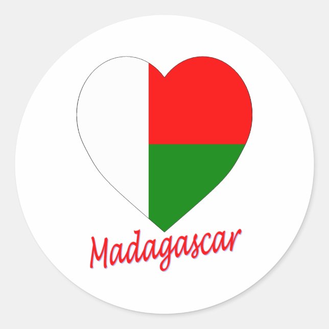 Adesivo Madagascar Flag Heart (Frente)