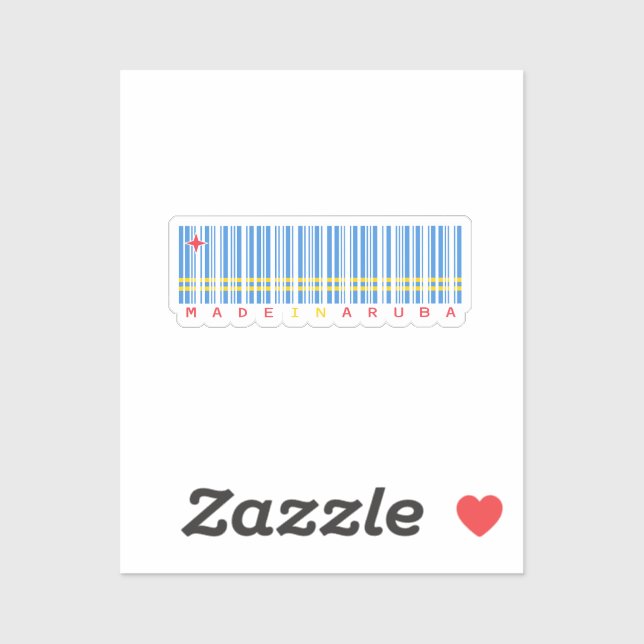 Adesivo Made in Aruba Barcode Flag (Folha)