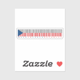Adesivo Made in Czech Republic Barcode Flag