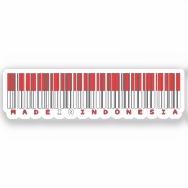 Adesivo Made in Indonesia Barcode Flag Sticker (Frente)