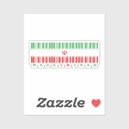 Adesivo Made in Iran Barcode Flag Sticker
