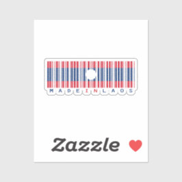 Adesivo Made in Laos Barcode Flag Sticker