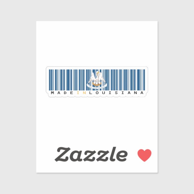 Adesivo Made in Louisiana Barcode Flag Sticker - Estado (Folha)