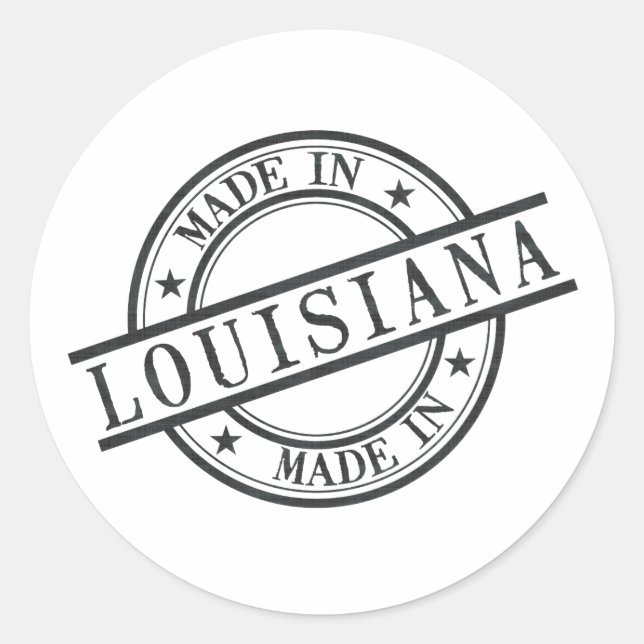 Adesivo Made In Louisiana Stamp Logo Símbolo Black (Frente)