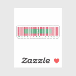 Adesivo Made in Maldives Barcode Flag Design