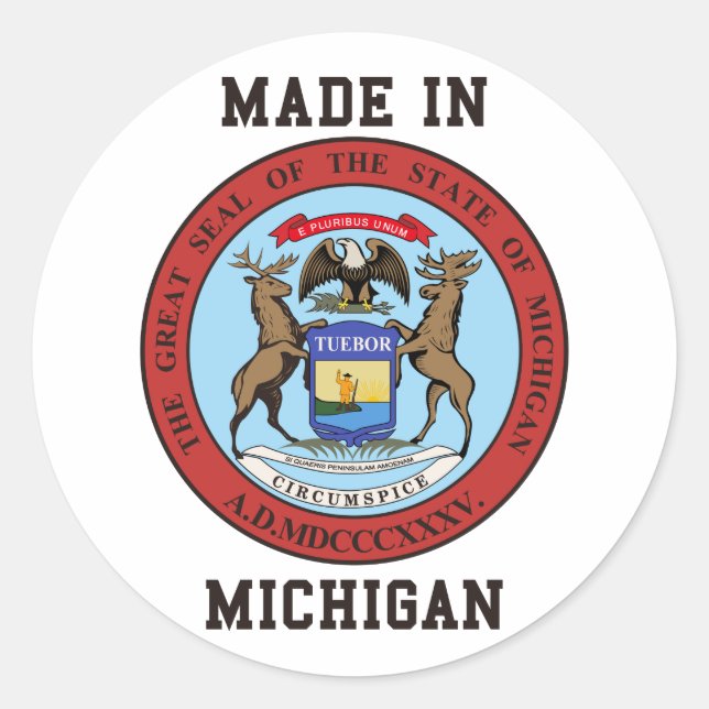 Adesivo Made In Michigan (Frente)
