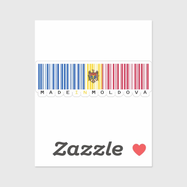 Adesivo Made in Moldova Barcode Flag (Folha)