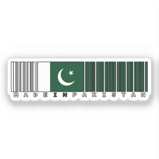 Adesivo Made in Pakistan Barcode Flag Design (Frente)