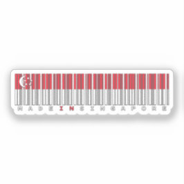 Adesivo Made in Singapore Barcode Flag Design