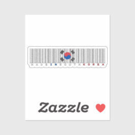 Adesivo Made in South Korea Barcode Flag Design