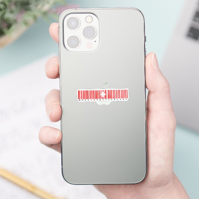 Adesivo Made in Switzerland Barcode Flag (Telefone)