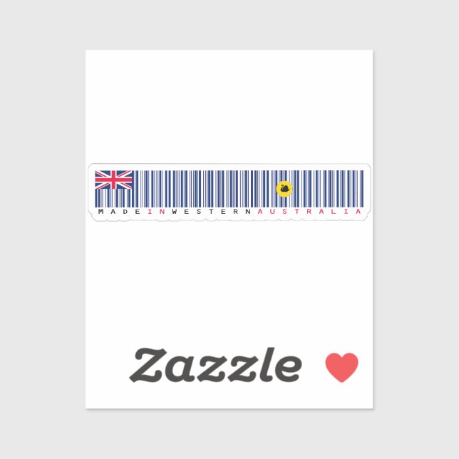 Adesivo Made in Western Australia Barcode Flag Sticker (Folha)