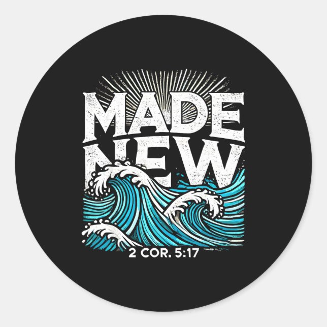 Adesivo Made New Baptized Baptism  (Frente)