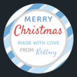 Adesivo Made With Love Christmas Sticker (20)<br><div class="desc">Vinheta de Natal Festiva para Dar Presente!</div>