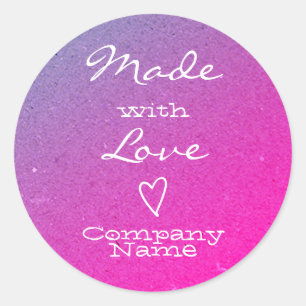 Adesivo Made with Love Labels Heart Symbol Ombre Purple