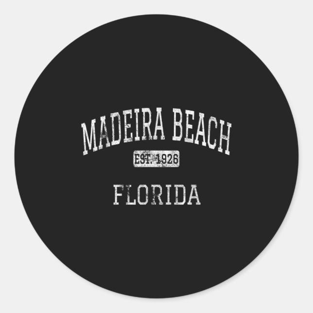 Adesivo Madeira Beach Fl Vintage (Frente)