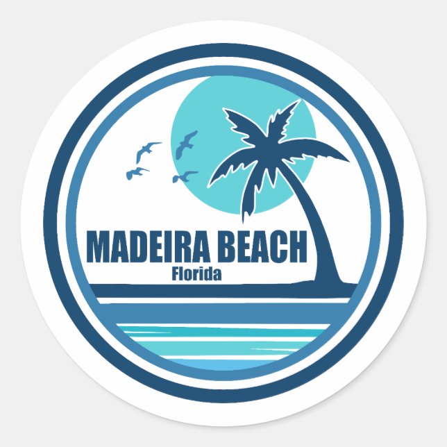 Adesivo Madeira Beach Palm Tree Birds (Frente)