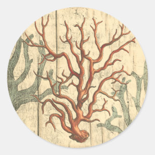 Adesivo Madeira e coral pequeno