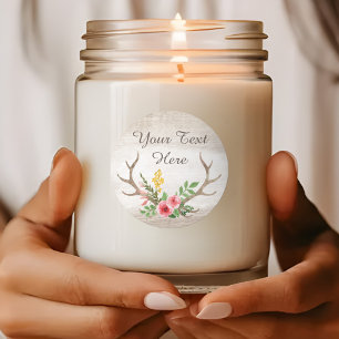 Adesivo Madeira floral boémia da aguarela do Antler