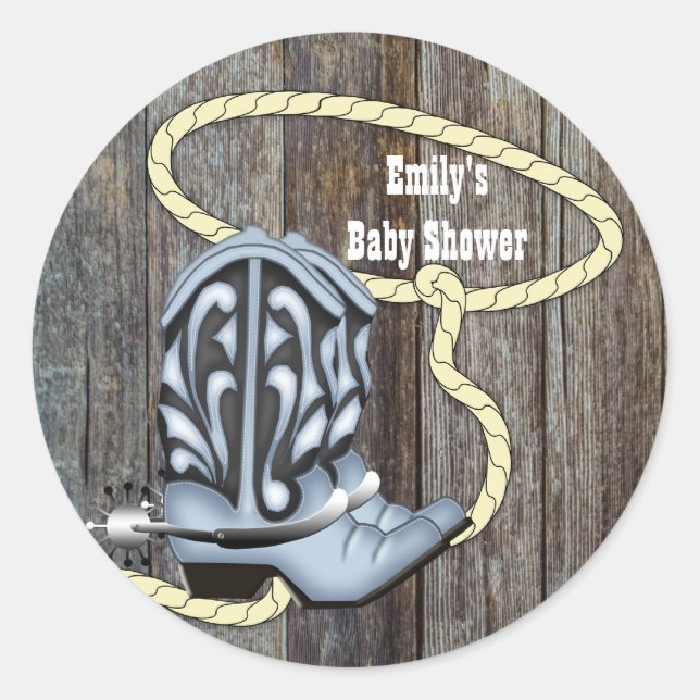 Adesivo Madeira Negra Blue Cowboy Bota Vinhetas de Cowboy (Frente)