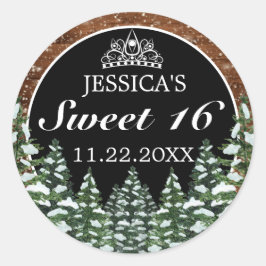 Adesivo Madeira Negra e Floresta Pine Tiara Sweet 16