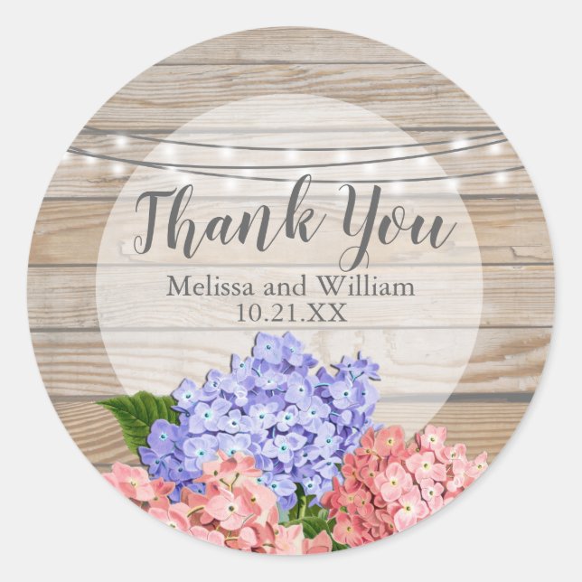 Adesivo Madeira Rosa Hydrangea String Linda Branca (Frente)