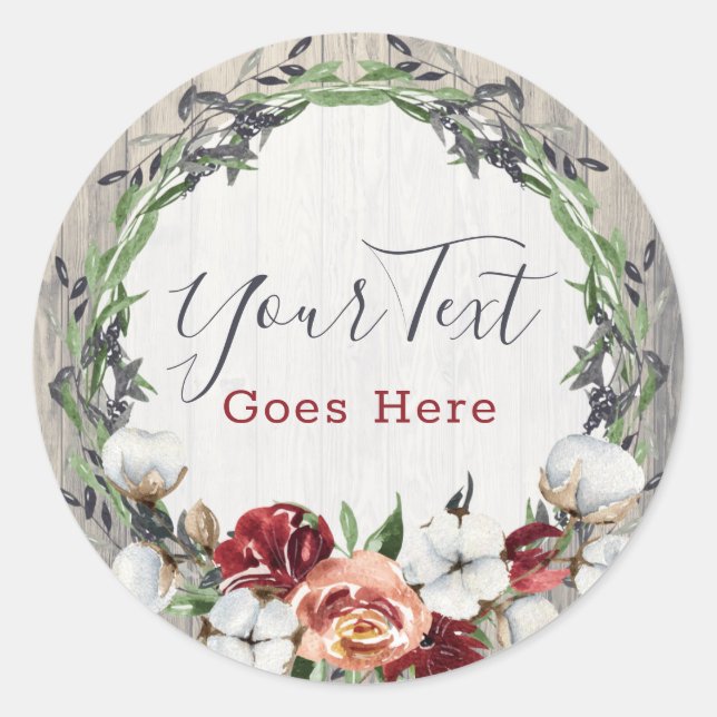 Adesivo Madeira russa e algodão do sul do país Boutique (Frente)