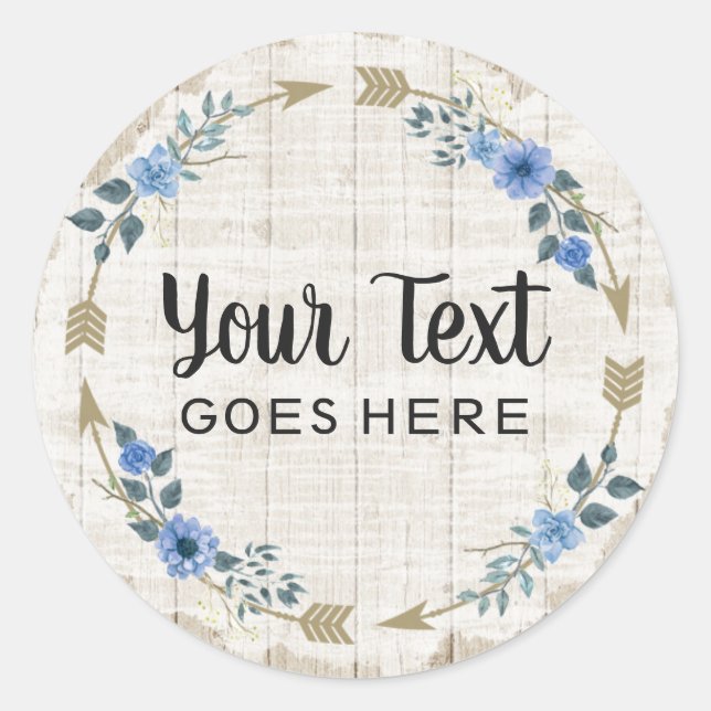 Adesivo Madeira russa e setas flóricas de aquarela boêmica (Frente)