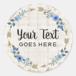 Adesivo Madeira russa e setas flóricas de aquarela boêmica