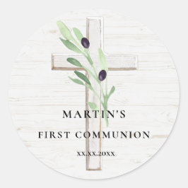 Adesivo Madeiras brancas do ramo oliva Primeira Comunhão