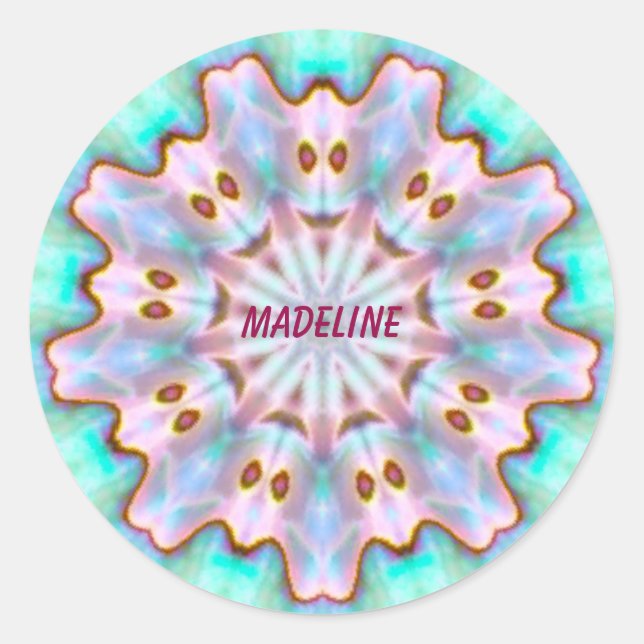 Adesivo MADELINE ~ Personalizado Paua Shell Fractal ~ (Frente)
