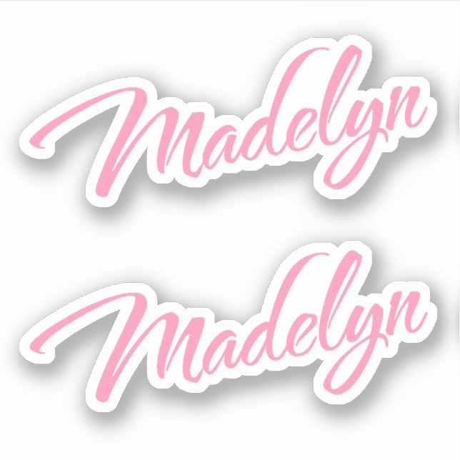 Adesivo Madelyn Decorative Name in Pink x2 Sticker (Frente)