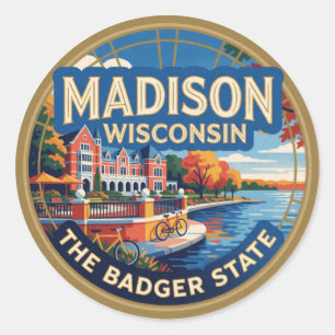 Adesivo Madison Wisconsin Capital Lagos Viagem