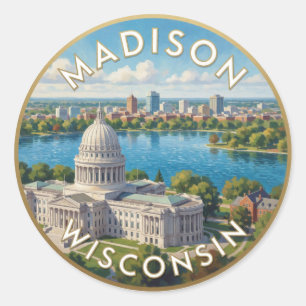 Adesivo Madison Wisconsin Orla do Lago Cena Capital 🧀