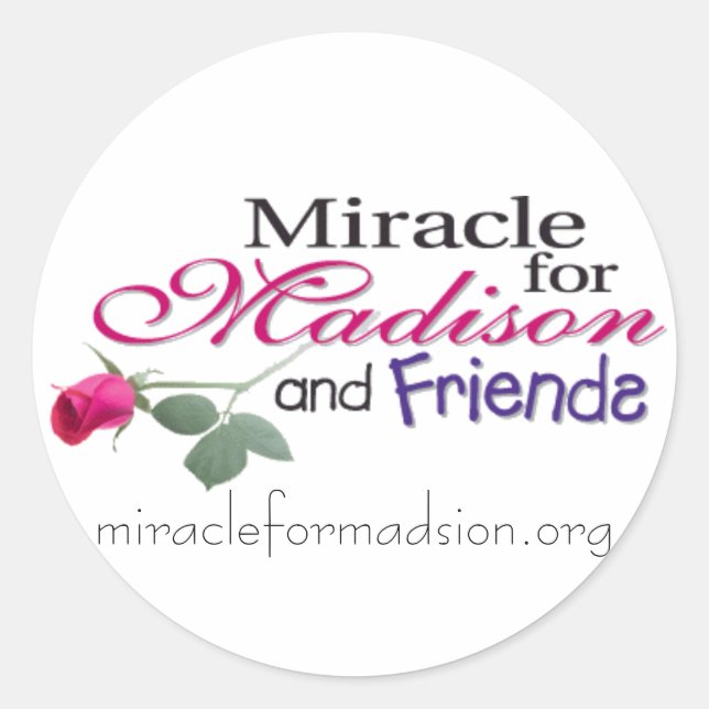 Adesivo madisonandFrios, miracleformadsion.org (Frente)