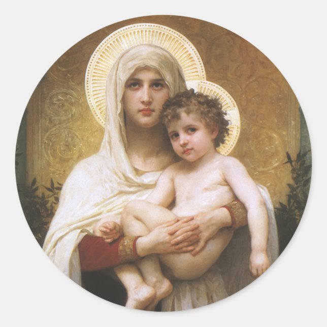 Adesivo Madona das Rosas por Bouguereau (Frente)