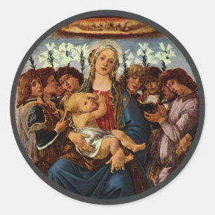 Adesivo Madona e Menino com Oito Anjos por Botticelli