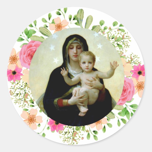 Adesivo Madona e Menino Nossa Senhora Virgem Maria (Frente)