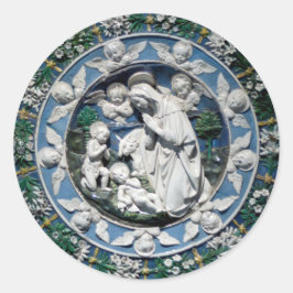 Adesivo Madona em adoração à Criança de Della Robbia