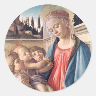 Adesivo Madonna & Child Two Angels Botticelli Fine Art