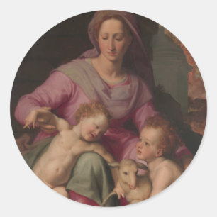 Adesivo Madonna & criança com St John o baptista