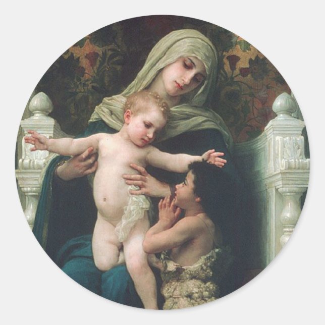 Adesivo Madonna e criança com João Batista (Frente)