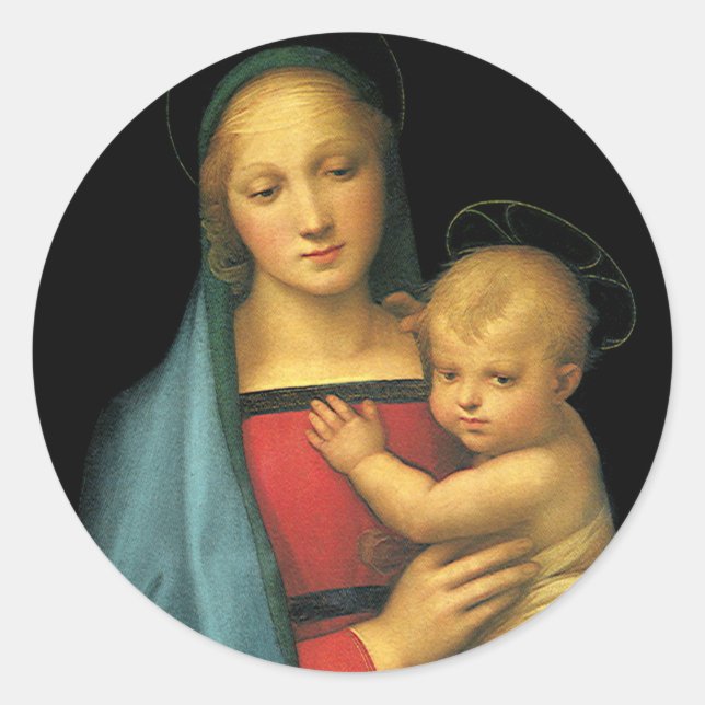Adesivo Madonna e Criança, Madonna del Granduca por Raphae (Frente)