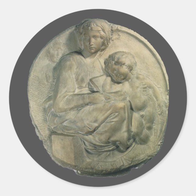 Adesivo Madonna e Criança, Tondo Pitti por Michelangelo (Frente)