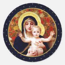 Adesivo Madonna por W. Bouguereau. Belas artes natalinas